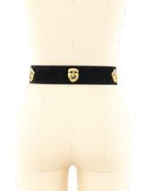 Moschino Comedy Tragedy Mask Suede Belt Accessory arcadeshops.com