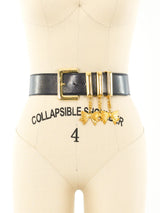 Escada Bow Charm Leather Belt Accessory arcadeshops.com