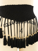 Crochet Tassel Fringed Waist Belt Accessory arcadeshops.com