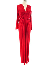 Oscar de la Renta Ruched Silk Gown Dress arcadeshops.com