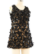 Oscar de la Renta Flower Embellished Lace Top Top arcadeshops.com