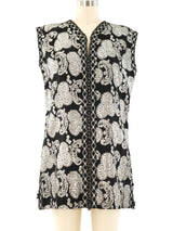Metallic Silver Paisley Vest Jacket arcadeshops.com