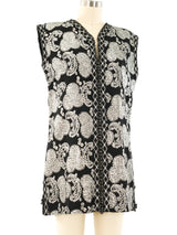 Metallic Silver Paisley Vest Jacket arcadeshops.com