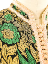 Metallic Floral Brocade Sleeveless Duster Jacket arcadeshops.com