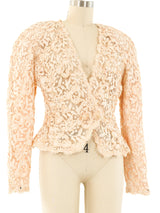 Victor Costa Embellished Lace Jacket Jacket arcadeshops.com