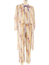 Hanae Mori Printed Chiffon Ensemble Suit arcadeshops.com