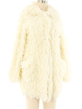 Ivory Yarn Shag Jacket Jacket arcadeshops.com