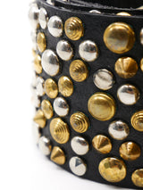 Michael Morrison Studded Black Leather Belt Accessory arcadeshops.com