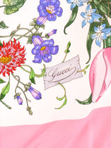 Gucci Pink Flora Silk Scarf Accessory arcadeshops.com