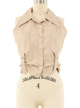 Gianfranco Ferre Buckled Cargo Sleeveless Shirt Top arcadeshops.com