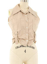 Gianfranco Ferre Buckled Cargo Sleeveless Shirt Top arcadeshops.com