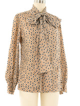 Spade Printed Bow Blouse Top arcadeshops.com
