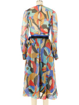 Arnold Scaasi Printed Silk Chiffon Dress Dress arcadeshops.com