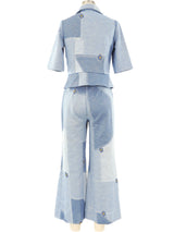 Patchwork Trompe L'Oeil Denim Ensemble Suit arcadeshops.com