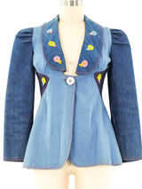 1970's Puff Sleeve Denim Blazer Jacket arcadeshops.com