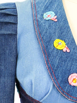 1970's Puff Sleeve Denim Blazer Jacket arcadeshops.com