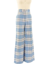 Seersucker Plaid Flare Pants Bottom arcadeshops.com