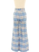 Seersucker Plaid Flare Pants Bottom arcadeshops.com