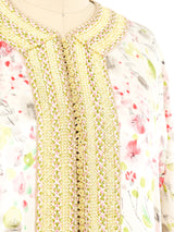 Pastel Printed Satin Caftan Dress arcadeshops.com