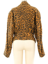 Leopard Printed Suede Motorcycle Jacket Jacket arcadeshops.com