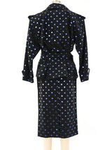 Yves Saint Laurent Metallic Polka Dot Twill Skirt Ensemble Suit arcadeshops.com