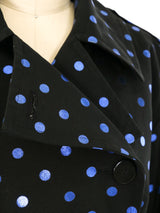 Yves Saint Laurent Metallic Polka Dot Twill Skirt Ensemble Suit arcadeshops.com