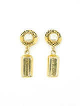 Moschino Gold Bar Earrings Accessory arcadeshops.com