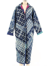 Reversible Tie Dye Quilted Maxi Coat Jacket arcadeshops.com