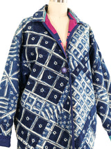 Reversible Tie Dye Quilted Maxi Coat Jacket arcadeshops.com