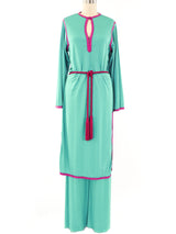 Albert Capraro Teal Tunic Lounge Ensemble Suit arcadeshops.com
