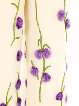 Lavender Pom Pom Floral Trousers Bottom arcadeshops.com