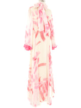 Pink Brushstroke Printed Hostess Gown Dress arcadeshops.com