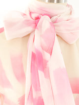 Pink Brushstroke Printed Hostess Gown Dress arcadeshops.com