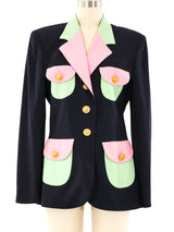 Escada Pastel Trimmed Blazer Jacket arcadeshops.com