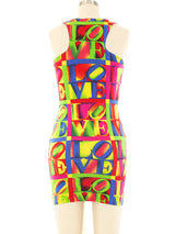 1991 Gianni Versace Love Printed Mini Dress Dress arcadeshops.com