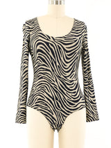 Christian Dior Zebra Print Bodysuit Top arcadeshops.com