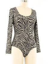 Christian Dior Zebra Print Bodysuit Top arcadeshops.com