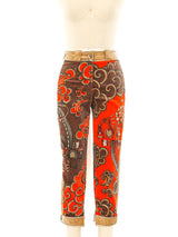 Pucci Printed Velvet Cropped Pants Bottom arcadeshops.com