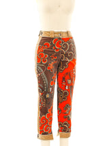 Pucci Printed Velvet Cropped Pants Bottom arcadeshops.com