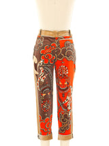 Pucci Printed Velvet Cropped Pants Bottom arcadeshops.com