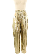 Metallic Gold Lame Pants Bottom arcadeshops.com