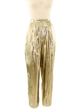 Metallic Gold Lame Pants Bottom arcadeshops.com