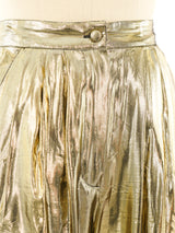 Metallic Gold Lame Pants Bottom arcadeshops.com
