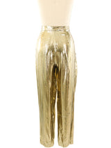 Metallic Gold Lame Pants Bottom arcadeshops.com