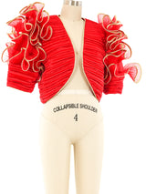 Ruffled Pleat Red Bolero Jacket arcadeshops.com