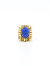 18k Basket Weave Lapis Cabochon Ring Fine Jewelry arcadeshops.com