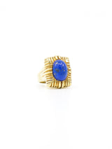 18k Basket Weave Lapis Cabochon Ring Fine Jewelry arcadeshops.com