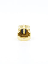18k Basket Weave Lapis Cabochon Ring Fine Jewelry arcadeshops.com