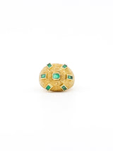 Emerald Studded Textured Dome Ring Fine Jewelry arcadeshops.com