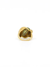 18k Emerald Set Fluted Dome Cocktail Ring Fine Jewelry arcadeshops.com